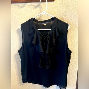 Tommy Hilfiger Blouse Womens X-Large Black Tie Neck